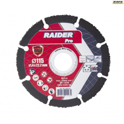 Диск за ъглошлайф Carbide Multi Wheel 115x22.2mm Raider 160153