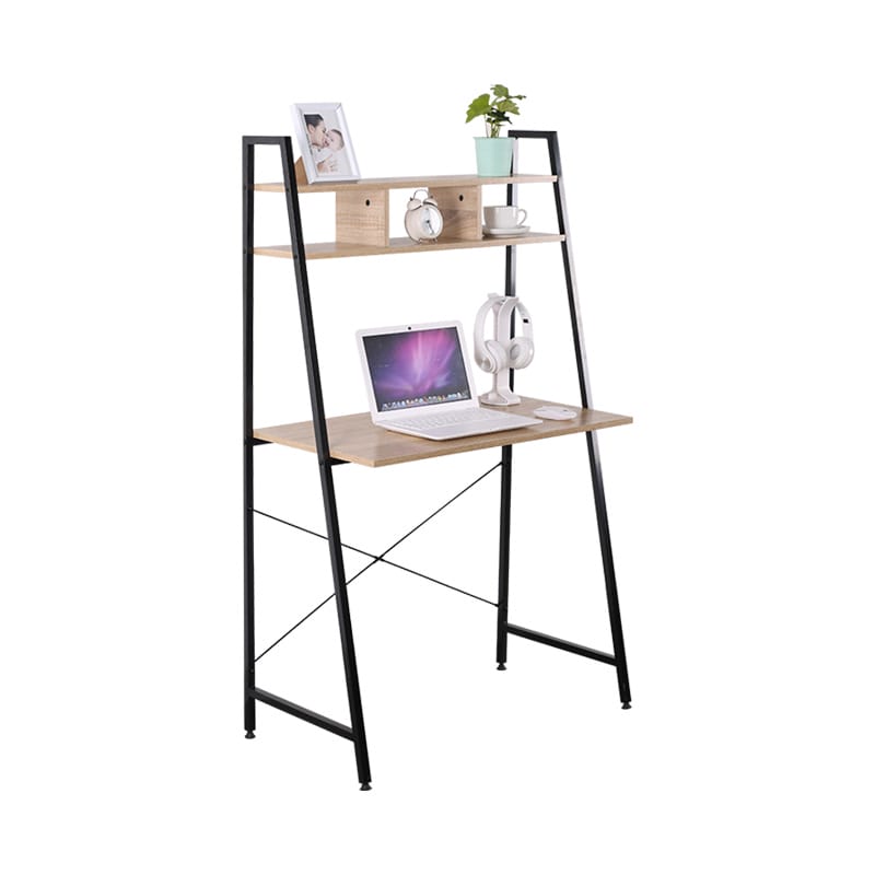 0000009723 Бюро с надстройка, дъб сонома и черно 142 х 84 х 46 см ПДЧ и метал