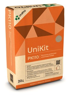 УНИКАЛПРОЕКТ ФИНИШНА ЦИМЕНТОВА ШПАКЛОВКА БЯЛА 20КГ PK 110