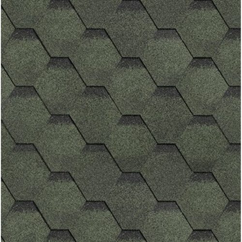 Хидромат битумни керемиди пчелна пита зелено/черно 22бр/пак/3м2/1023