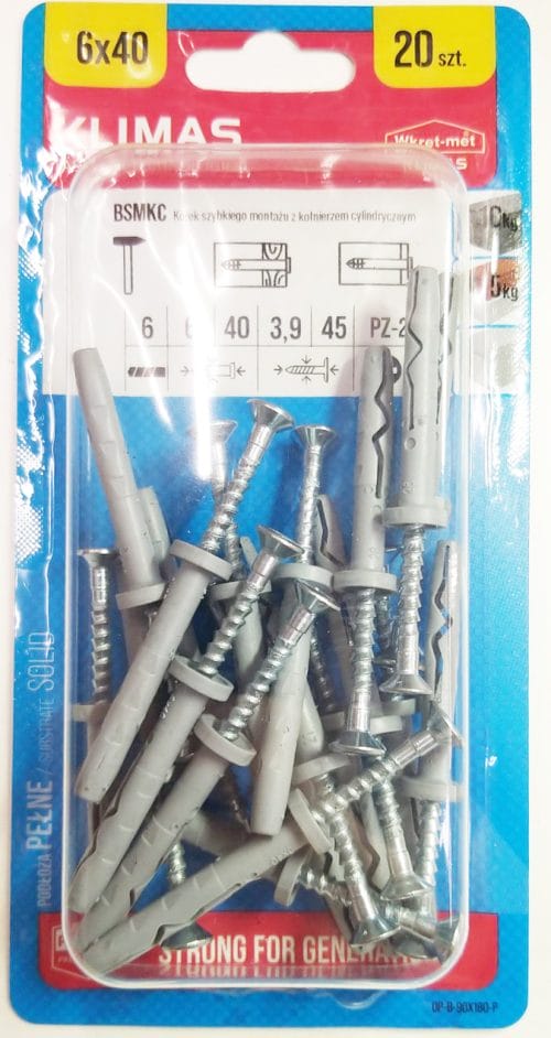 ПИРОН + ДЮБЕЛ ЦИЛИНДРИЧЕН ЯКА /WM/BSM-6х40 191132640-1