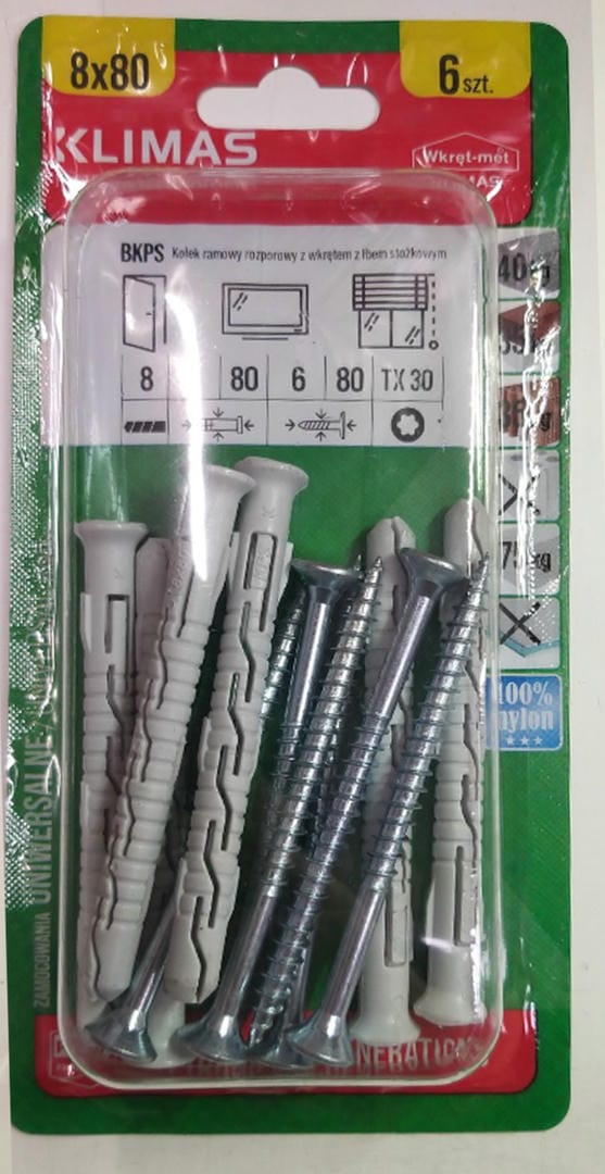 0000014258 ДЮБЕЛ ТУХЛА+ВИНТ Ф-К/WM/BKRS-8x80N 191112880-1