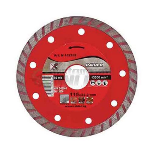 Диск диамантен Turbo 115x22.2mm RAIDER RD-DD05