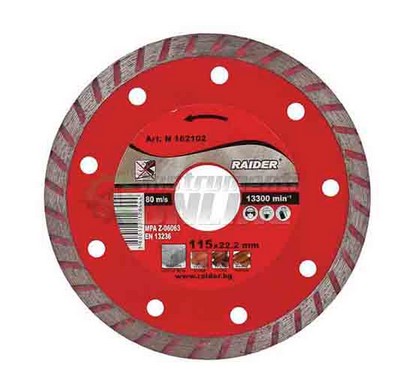 Диск диамантен Turbo 115x22.2mm RAIDER RD-DD05