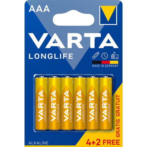 Батерия VARTA LONGLIFE алкална ААА 4+2БР *35306 070325
