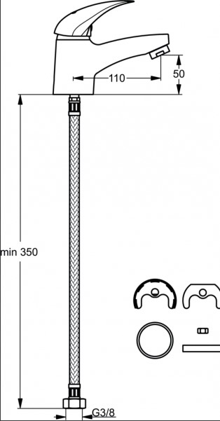 Смесител стоящ за умивалник без изпразнител