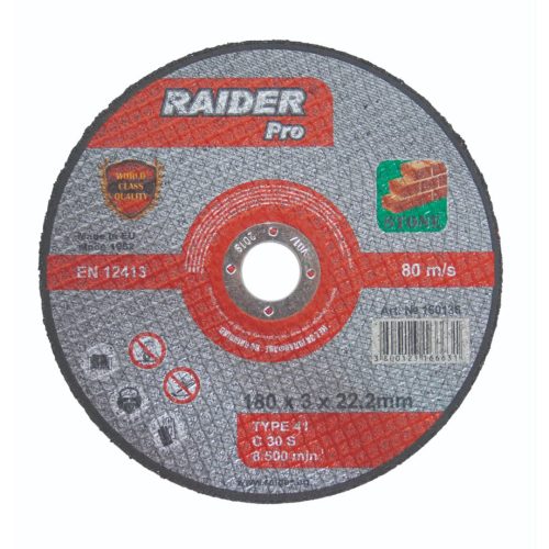 Диск за камък, за ъглошлайф, 230x3x22.2мм RAIDER RDP 160137