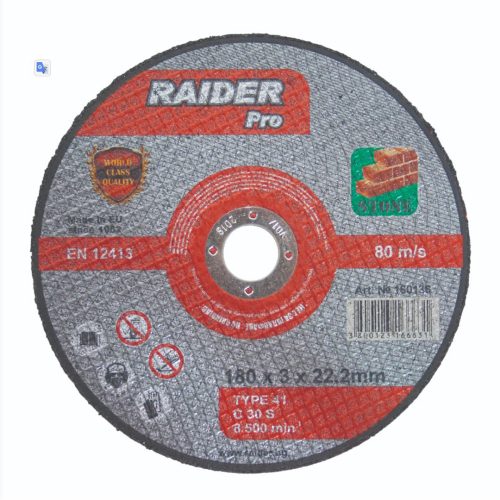Диск за камък за ъглошлайф, 115x3x22.2мм RAIDER RDP 160134