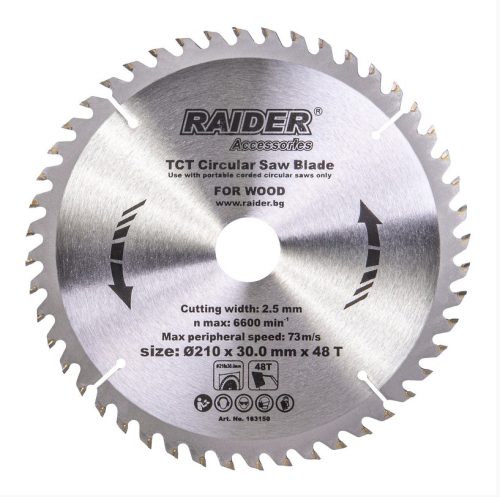 Диск за циркуляр 210х48Тх30mm Raider 163150
