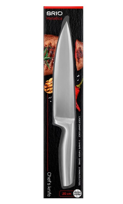 Нож за месо Brio Metallica, иноксова дръжка, 20 см