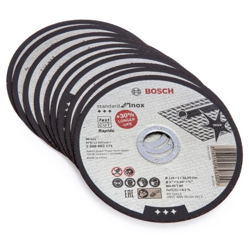 Диск за рязане, прав, Inox - Rapido WA 60 T BF, 125x22,23x1,0, 2608603255, BOSCH