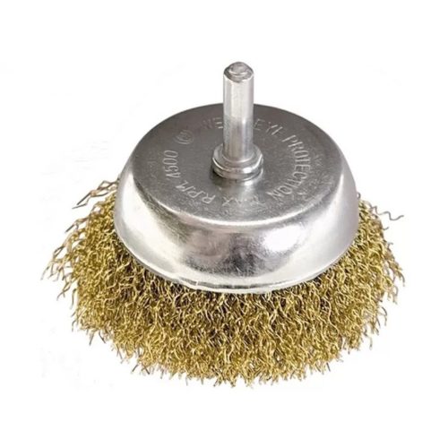 Четка 50mm, чашковидна с опашка, вълнообразна стоманена тел, МТХ 744759