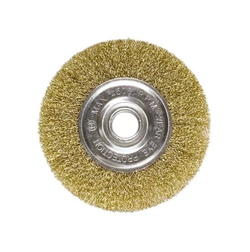 Четка за ъглошлайф, 100mm, вътрешен D 22mm, плоска, вълнообразна стоманена тел,/МТХ 746489