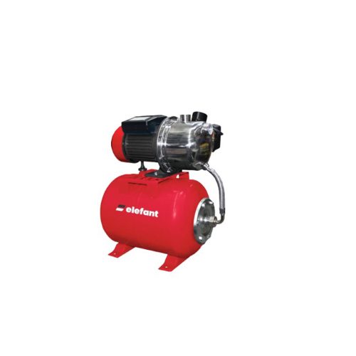 Хидрофорна помпа с цилиндричен съд AQUATIC AUTOJS80, 1000 W двигател с медна намотка, 50 л./мин., TANK 24 L, STAINLESS STEEL