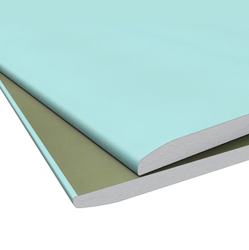 Гипсокартонена плоскост влагоустойчива (тип GKBi, зелена серия), 12.5 мм (1200×2600 мм) – 3.12 m² / ~28 кг (~9.0 kg/m²) / 68 бр./палет (румънски)