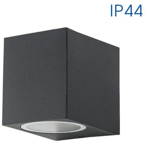 ФАСАДЕН АПЛИК ЕД. 230V КВАДРАТ PORTO/SQ 1хGU10 BK IP44 004248