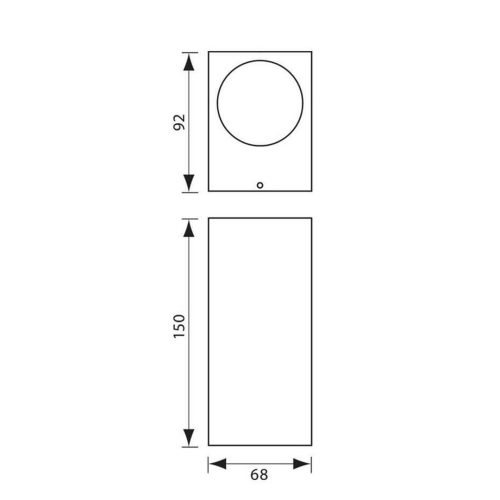 ДЕКОРАТИВЕН ФАСАДЕН АПЛИК ДВОВЕН 230V Ч. КВАДРАТ PORTO/SQ 2хGU10 BK IP44 004249