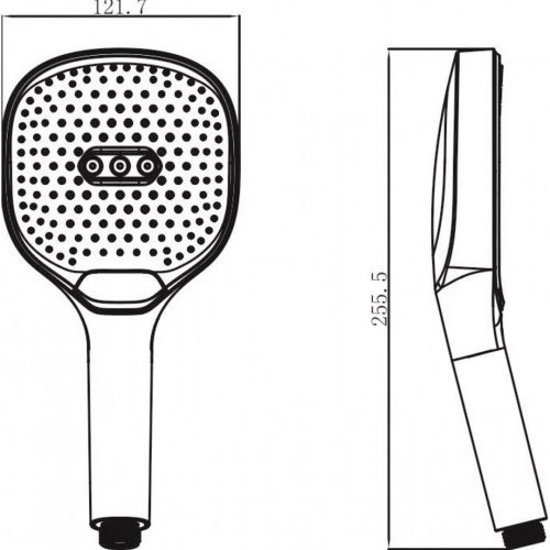 Подвижна душ глава ICH 7534, ABS, черен, 3 функции, 25.5x12.7см