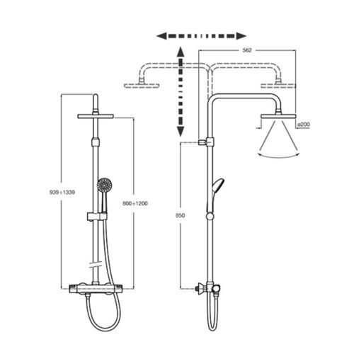 Термостатична душ колона VICTORIA T A5A2018C00