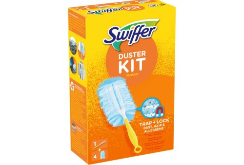 Swiffer Четка с дръжка за почистване на прах + 4 кърпи