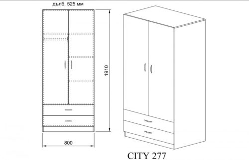 Гардероб CITY 1008 ИРИМ
