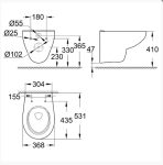 Тоалетна чиния конзолна Rimless Bau Ceramic GROHE Bau Ceramic 39427000 1 0000027181