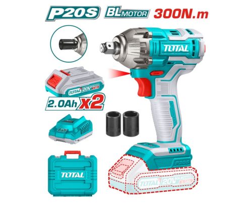 Акумулаторен ударен безчетков гайковерт TOTAL TIWLI2038, 1/2", 20 V, 2 х 2 Ah