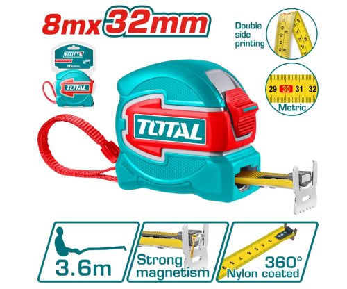 Ролетка метрична TOTAL INDUSTRIAL TMT80832M, 8 м, 32 мм
