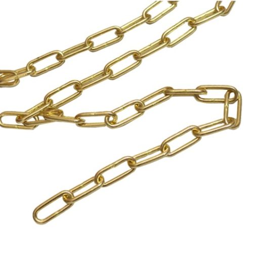 Декоративна стоманена верига "месинг" ф2.0  звено 16 x 10 мм / якост 20 кг /