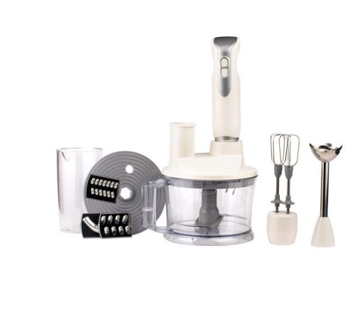Пасатор с чопър и миксер Finlux FHB-648 SET 3, 1500W, Комплект 6 в 1, Чопър с приставки, Бежов  я