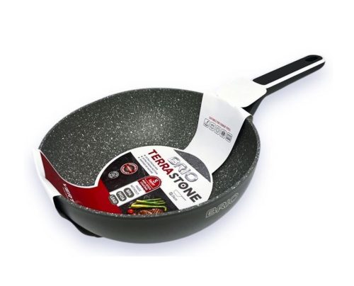 Тиган BRIO TERRA STONE WOK с незалепващо покритие индукционен Ф24см №105805