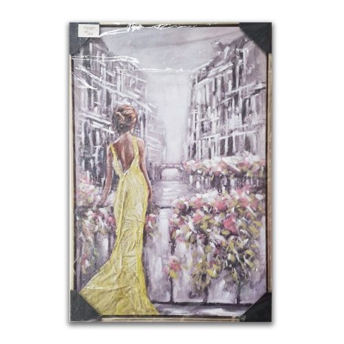 Картина Със Златна Рамка 60/90см - Жена На Мост