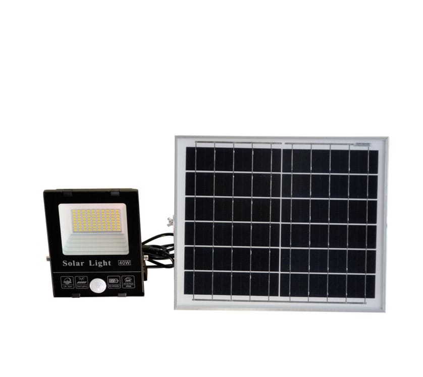 0000028992 Прожектор със сензор LED SMD 5730 40W 5000K 1200lm IP65 соларен панел и дистанционно Lightex