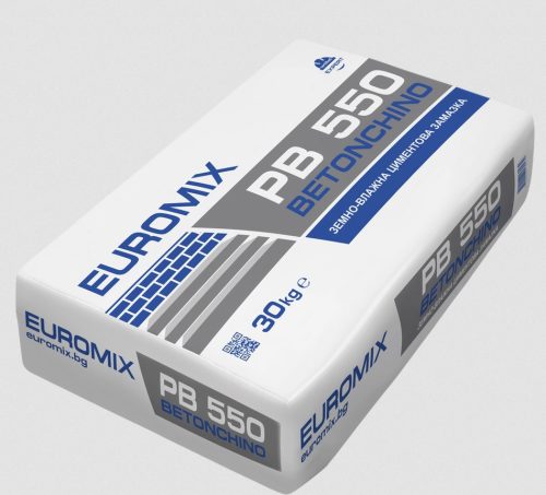 Влажна циментова замазка за интериорно и екстериорно строителство Euromix PB 550 BETONCHINO 25кг.