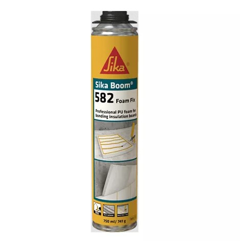 Пистолетна полиуретанова пяна за лепене на изолационни плоскости Sika Boom®-582 Foam Fix, 750МЛ