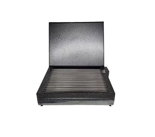 Електрическа скара Rubino 2200W, Капак, 44.5x33x10см, Неръждаеми тръби, Шагрен