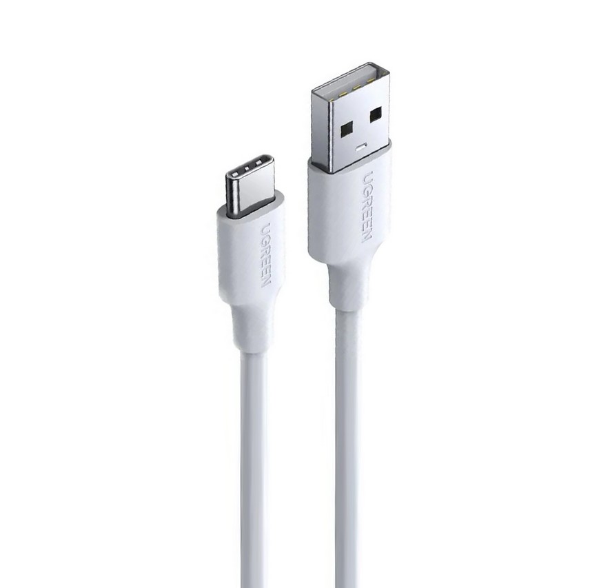 0000029907 Кабел UGREEN US287, USB A към USB C, 3A, 1m, Бял