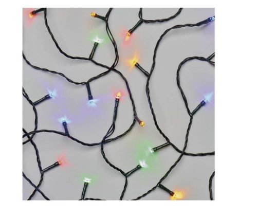 Коледни лампички LED Emos by Legrand, 12 метра, 120 светодиода с многоцветна светлина, тъмно зелен PVC кабел, защита IP44