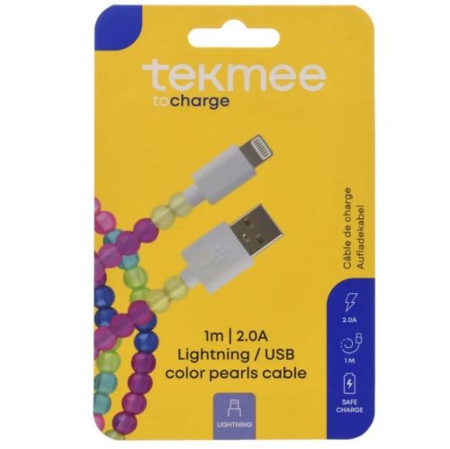 Tekmee USB към Lightning кабел 1 m – Color Pearls (40430310)