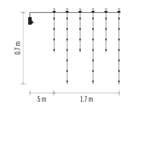LED коледни лампички D3CW01 – 1.7 м x 0.7 м, 54 LED диода