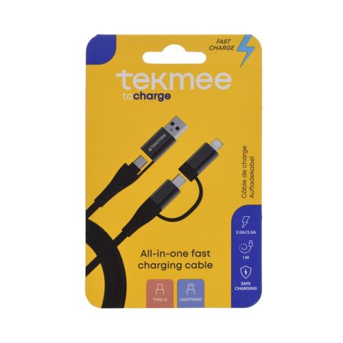 Tekmee кабел за бързо зареждане Всичко В ЕДНО TEKMEE 1M ALL-IN-ONE CABLE