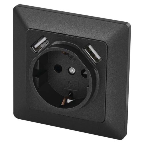 Контакт С 2 Usb Черен /4627