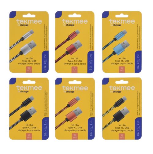Tekmee Type-C кабел 1 м, оплетка от найлон (40430085)