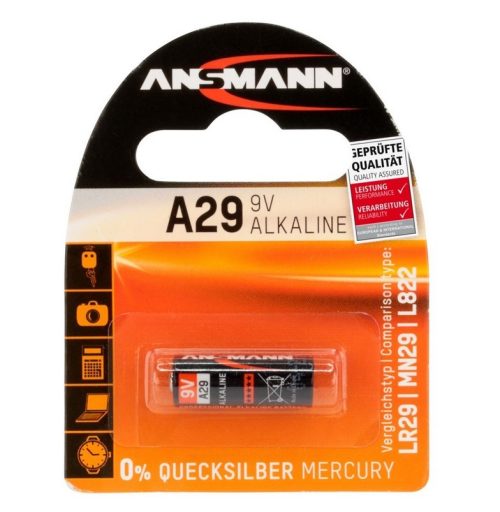 Специална алкална батерия A29, 9V в единичен блистер. Перфектна за гаражни врати, калкулатори, часовници, цифрови фотоапарати и т.н.