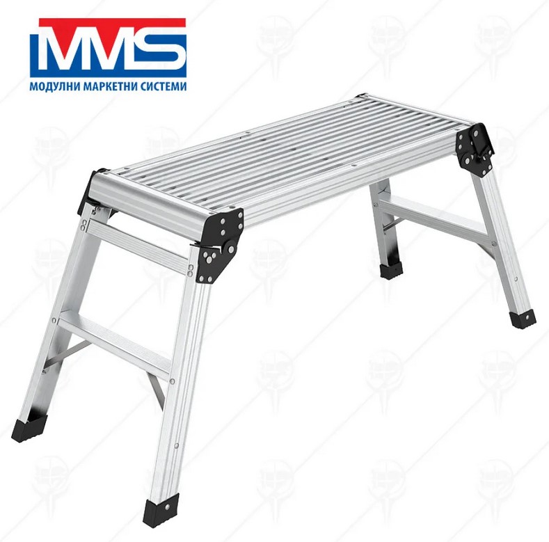 0000030414 Стълба Алуминиева С Платформа 75×30×48 См Mms / 2.60 М / 150 Кг / En131