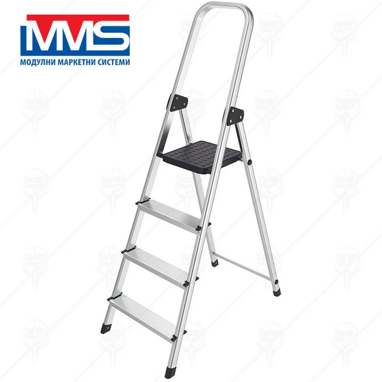 0000030420 Стълба Алуминиева Домакинска 3+1 Mms / 2.75 М / 150 Кг / En131