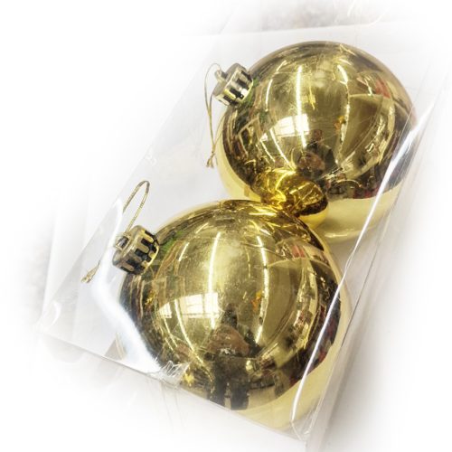 Коледни топки „Santa Gold Elegance“ (Ø 12 см, 2 броя)