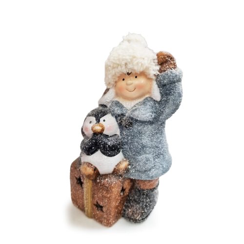 Коледна фигура (два модела) „Снежно Човече с Пингин или Мече“