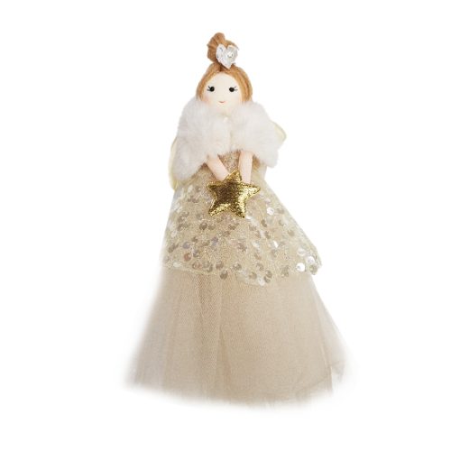 Коледна пухена висулка балеринка 22 см