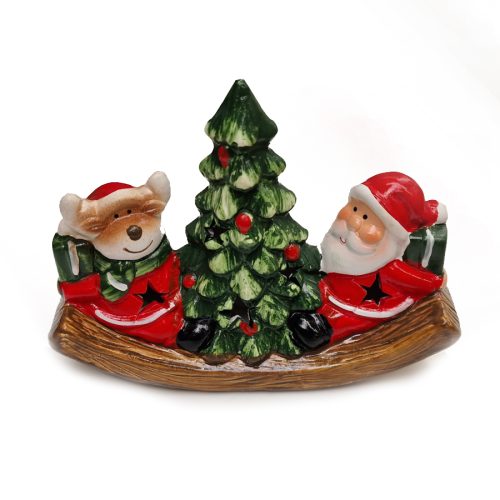 Коледна декоративна фигура керамична със светлина 11 см